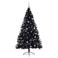 Albero di Natale con luci a corde decorative Nero 240 cm PVC 3397166