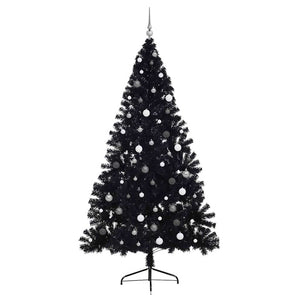 Albero di Natale con luci a corde decorative Nero 240 cm PVC 3397166