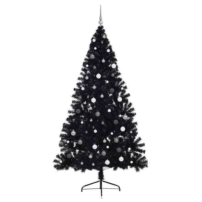 Albero di Natale con luci a corde decorative Nero 240 cm PVC 3397166