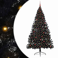 Albero di Natale artificiale con luci integrate Nero 240 cm PVC 3397167