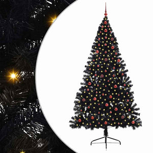 Albero di Natale artificiale con luci integrate Nero 240 cm PVC 3397167