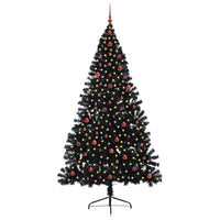 Albero di Natale artificiale con luci integrate Nero 240 cm PVC 3397167