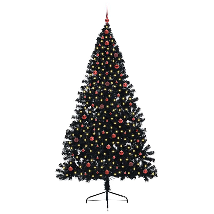 Albero di Natale artificiale con luci integrate Nero 240 cm PVC 3397167