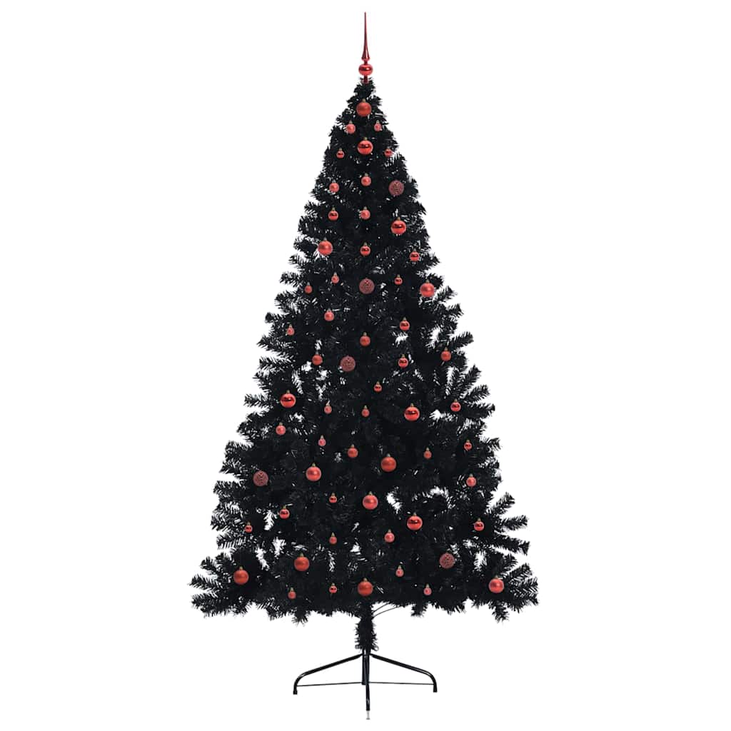 Albero di Natale artificiale con luci integrate Nero 240 cm PVC 3397167