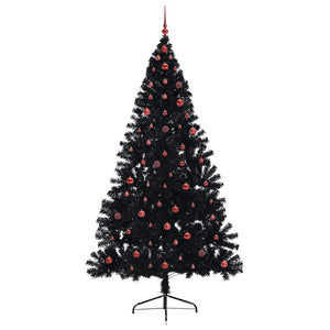 Albero di Natale artificiale con luci integrate Nero 240 cm PVC 3397167