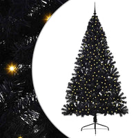 Albero di Natale artificiale con luci integrate Nero 240 cm PVC 3397168