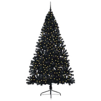 Albero di Natale artificiale con luci integrate Nero 240 cm PVC 3397168