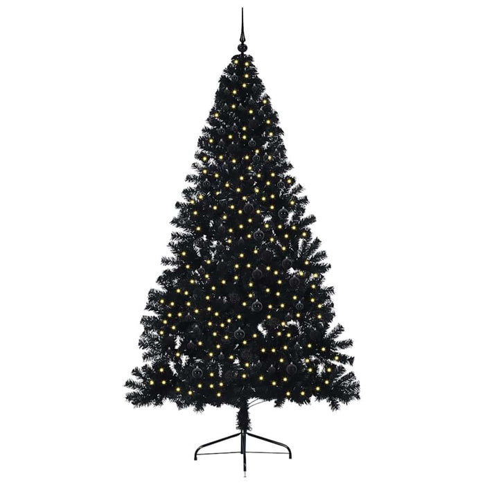 Albero di Natale artificiale con luci integrate Nero 240 cm PVC 3397168