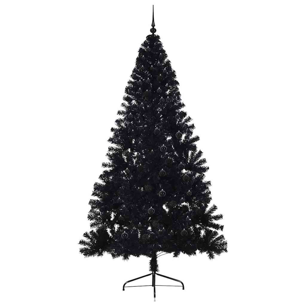 Albero di Natale artificiale con luci integrate Nero 240 cm PVC 3397168