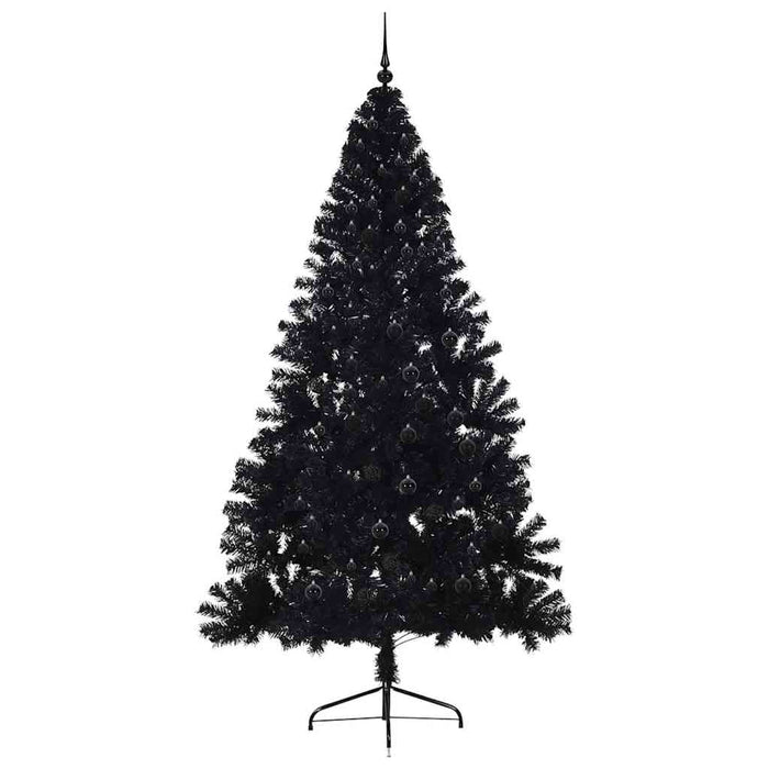 Albero di Natale artificiale con luci integrate Nero 240 cm PVC 3397168