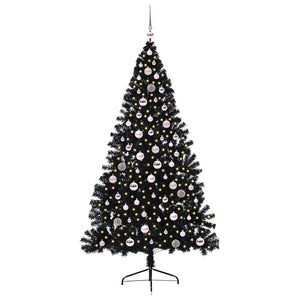 Albero di Natale artificiale con luci integrate Nero 240 cm PVC 3397169