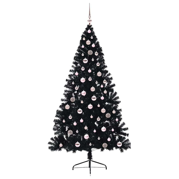 Albero di Natale artificiale con luci integrate Nero 240 cm PVC 3397169