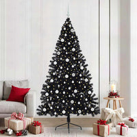 Albero di Natale artificiale con luci integrate Nero 240 cm PVC 3397170