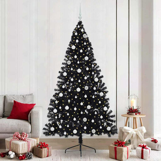 Albero di Natale artificiale con luci integrate Nero 240 cm PVC 3397170