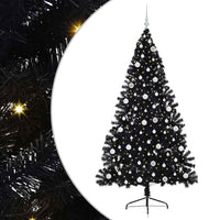 Albero di Natale artificiale con luci integrate Nero 240 cm PVC 3397170