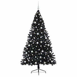 Albero di Natale artificiale con luci integrate Nero 240 cm PVC 3397170