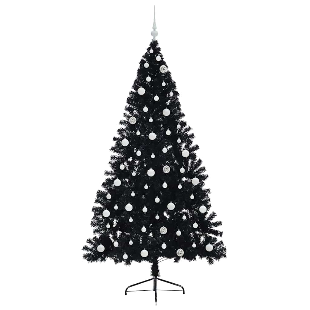 Albero di Natale artificiale con luci integrate Nero 240 cm PVC 3397170