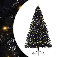 Albero di Natale artificiale con luci integrate Nero 240 cm PVC 3397171