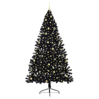 Albero di Natale artificiale con luci integrate Nero 240 cm PVC 3397171