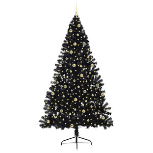Albero di Natale artificiale con luci integrate Nero 240 cm PVC 3397171