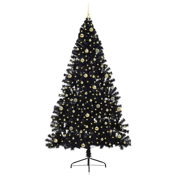 Albero di Natale artificiale con luci integrate Nero 240 cm PVC 3397171