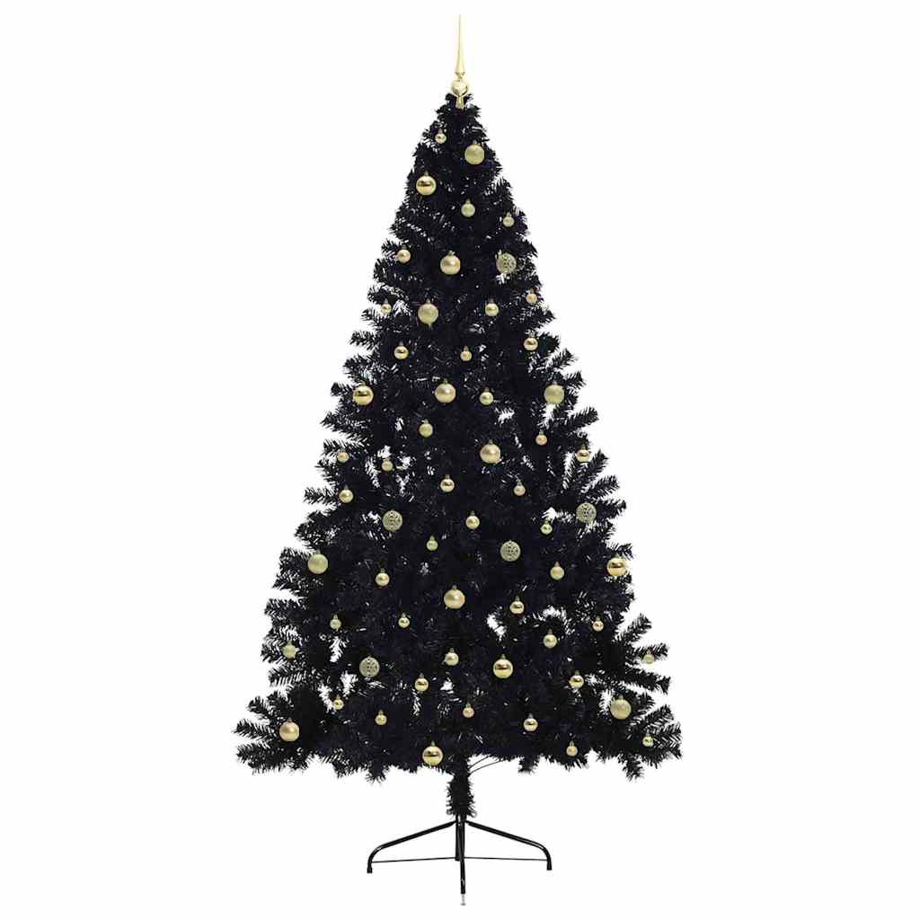 Albero di Natale artificiale con luci integrate Nero 240 cm PVC 3397171