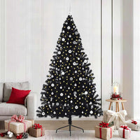 Albero di Natale artificiale con luci integrate Nero 240 cm PVC 3397172