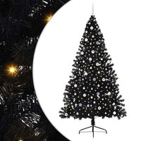 Albero di Natale artificiale con luci integrate Nero 240 cm PVC 3397172