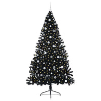 Albero di Natale artificiale con luci integrate Nero 240 cm PVC 3397172