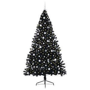 Albero di Natale artificiale con luci integrate Nero 240 cm PVC 3397172
