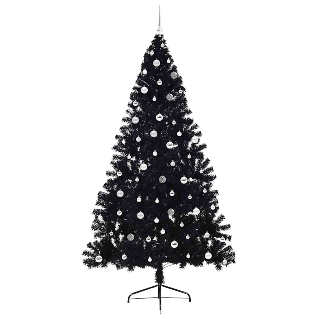 Albero di Natale artificiale con luci integrate Nero 240 cm PVC 3397172