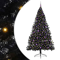 Albero di Natale artificiale con luci integrate Nero 240 cm PVC 3397173