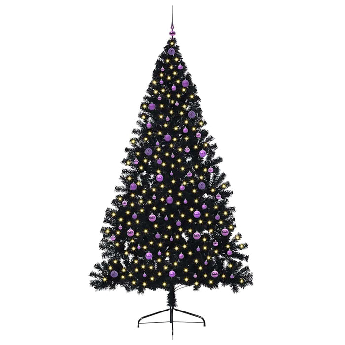 Albero di Natale artificiale con luci integrate Nero 240 cm PVC 3397173