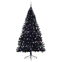 Albero di Natale artificiale con luci integrate Nero 240 cm PVC 3397173