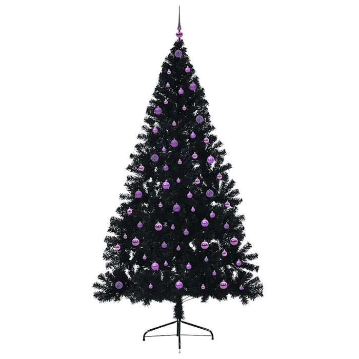 Albero di Natale artificiale con luci integrate Nero 240 cm PVC 3397173