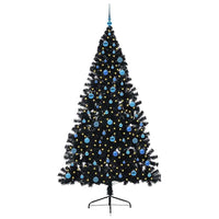 Albero di Natale artificiale con luci integrate Nero 240 cm PVC 3397174