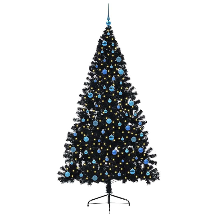 Albero di Natale artificiale con luci integrate Nero 240 cm PVC 3397174