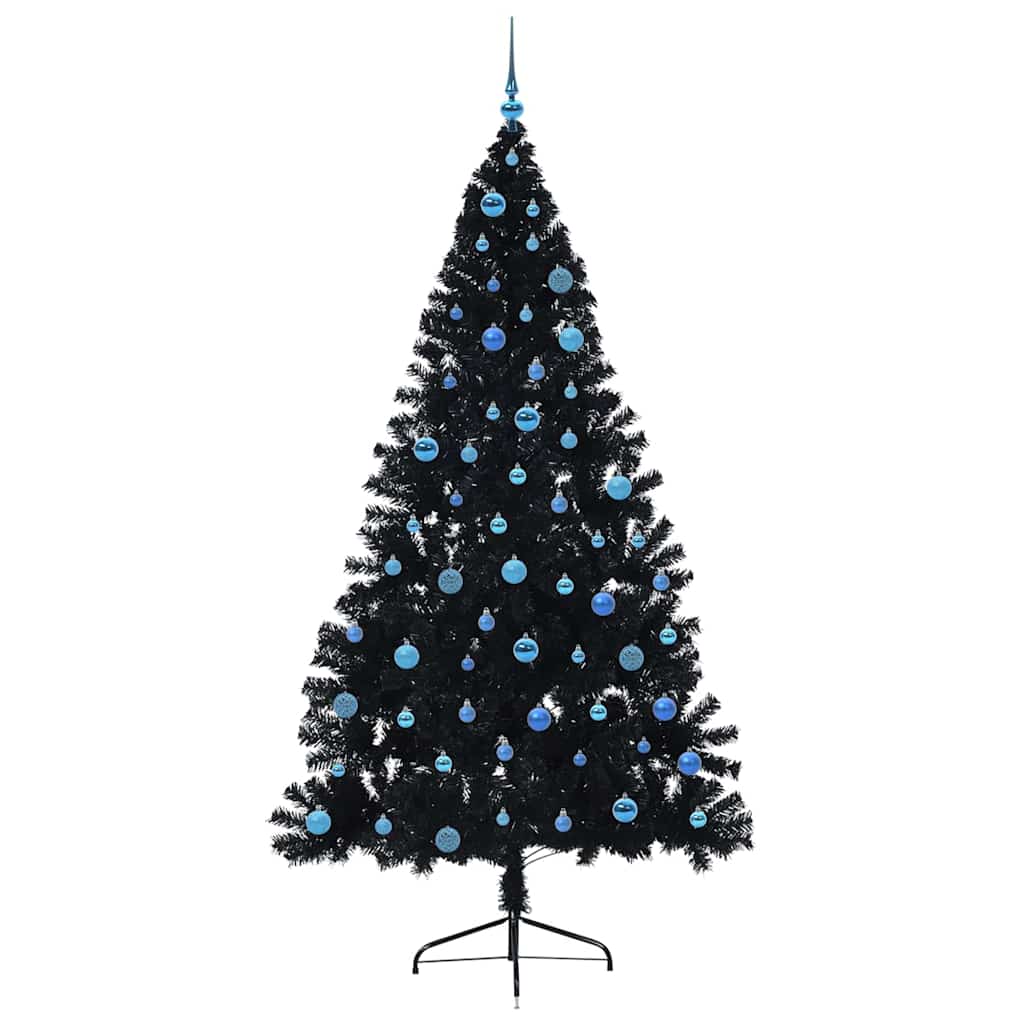 Albero di Natale artificiale con luci integrate Nero 240 cm PVC 3397174