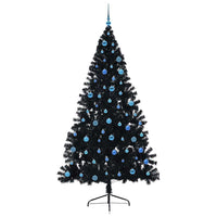 Albero di Natale artificiale con luci integrate Nero 240 cm PVC 3397174