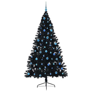 Albero di Natale artificiale con luci integrate Nero 240 cm PVC 3397174