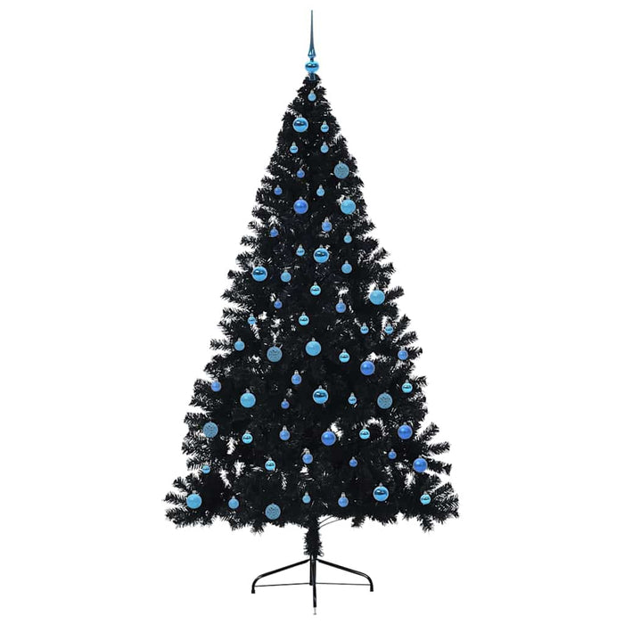 Albero di Natale artificiale con luci integrate Nero 240 cm PVC 3397174