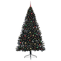 Albero di Natale artificiale con luci integrate Nero 240 cm PVC 3397175