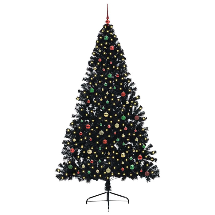 Albero di Natale artificiale con luci integrate Nero 240 cm PVC 3397175