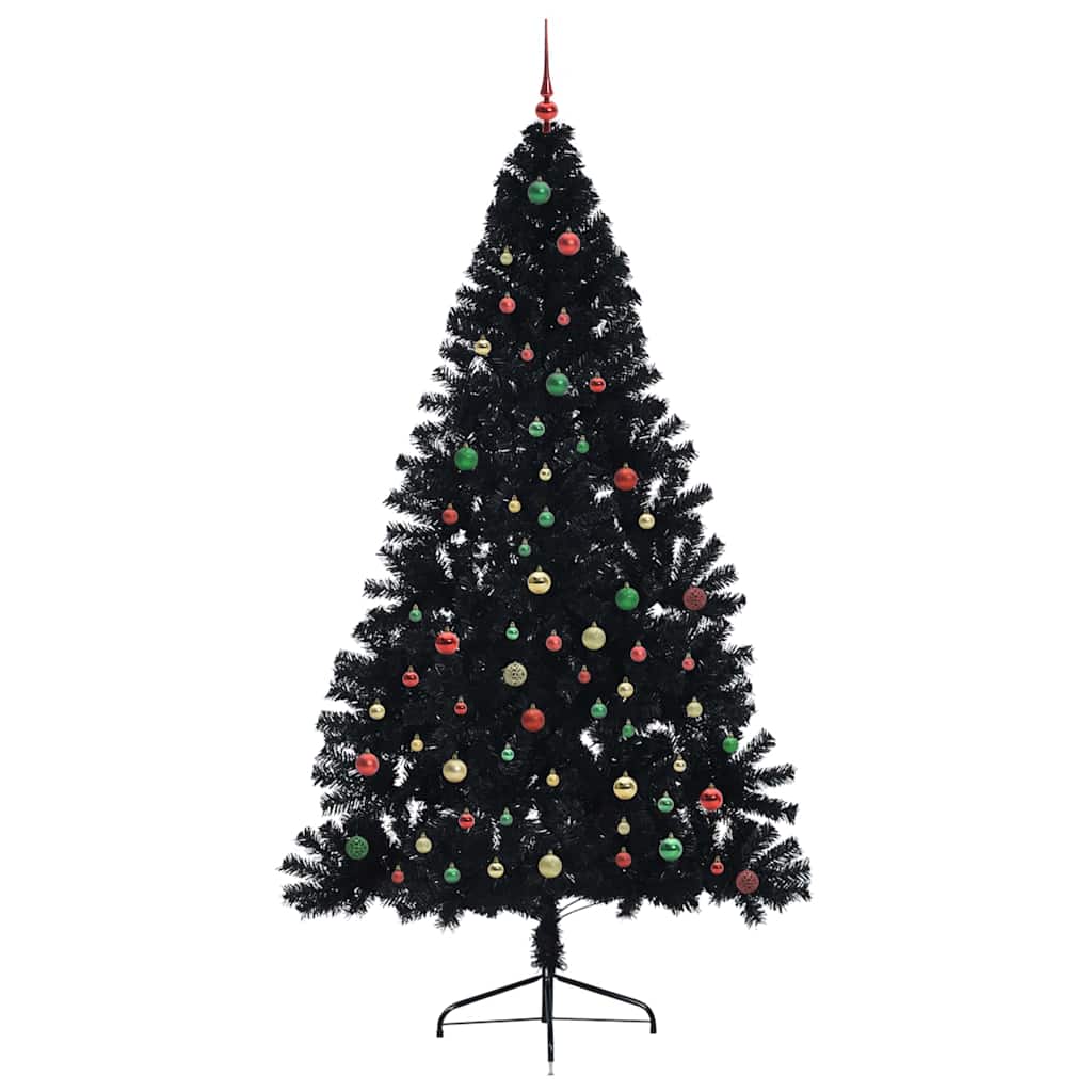 Albero di Natale artificiale con luci integrate Nero 240 cm PVC 3397175