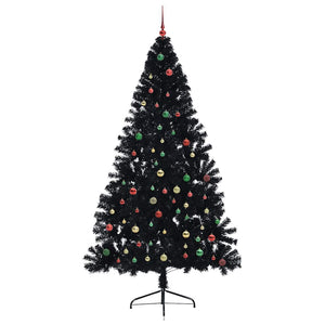 Albero di Natale artificiale con luci integrate Nero 240 cm PVC 3397175