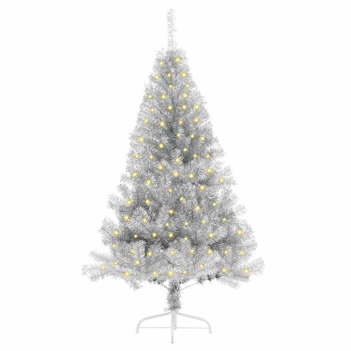Albero di Natale artificiale con luci integrate Argento 120 cm 3397176