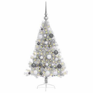 Albero di Natale artificiale con luci integrate Argento 120 cm 3397179