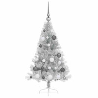 Albero di Natale artificiale con luci integrate Argento 120 cm 3397179