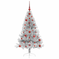Albero di Natale artificiale con luci integrate Argento 120 cm 3397180