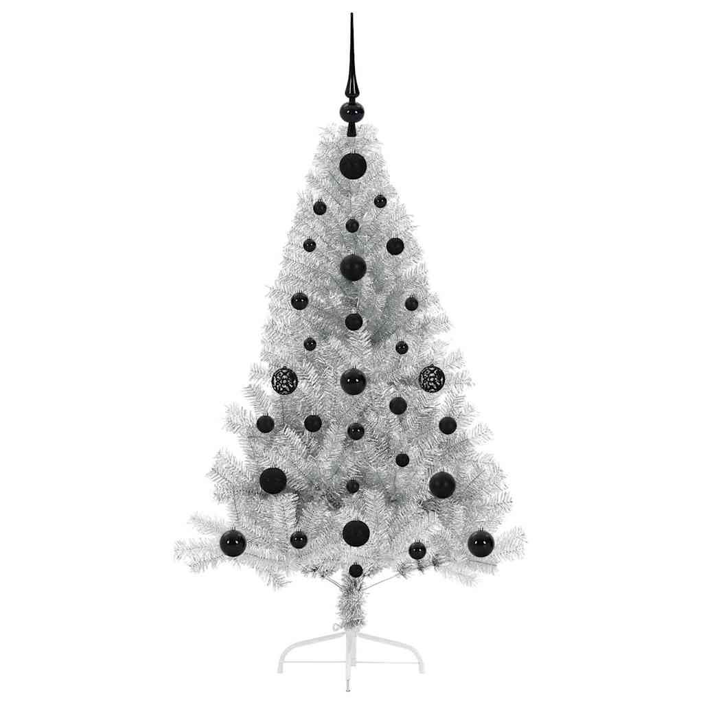 Albero di Natale artificiale con luci integrate Argento 120 cm 3397181